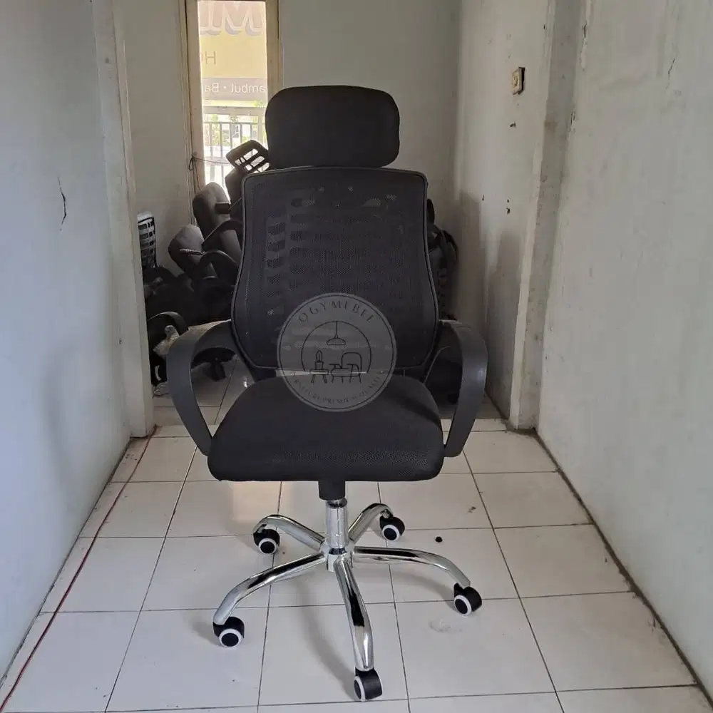 PROMO KURSI STAFF KANTOR JARING HYDROLIK DENGAN HEADREST SALE TERLARIS