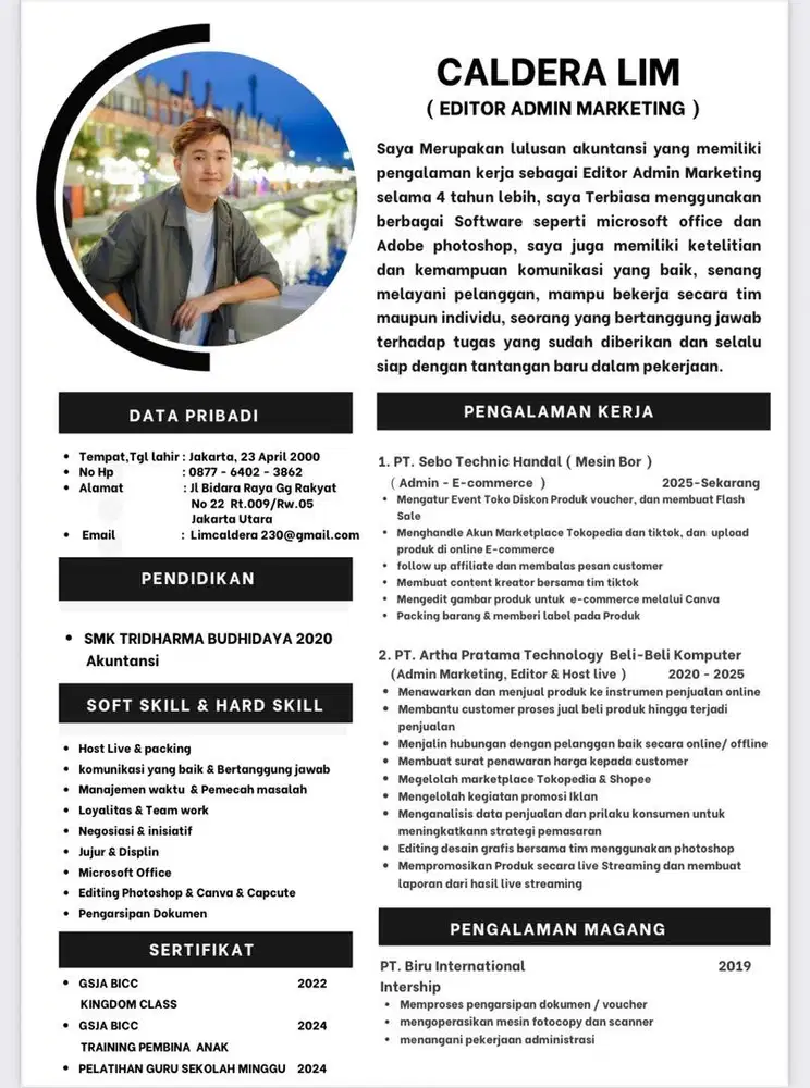 saya ingin Mencari pekerjaan admin e-commerce+packing