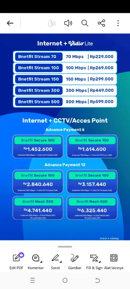Paket  Wifi Bnetfit unlimited jaringan 5G