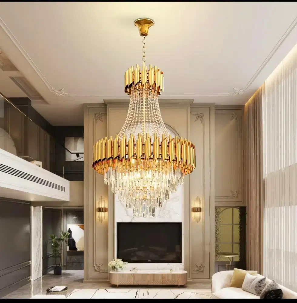Lampu Gantung Kristal 60cm/80cm Aesthetic Chandelier