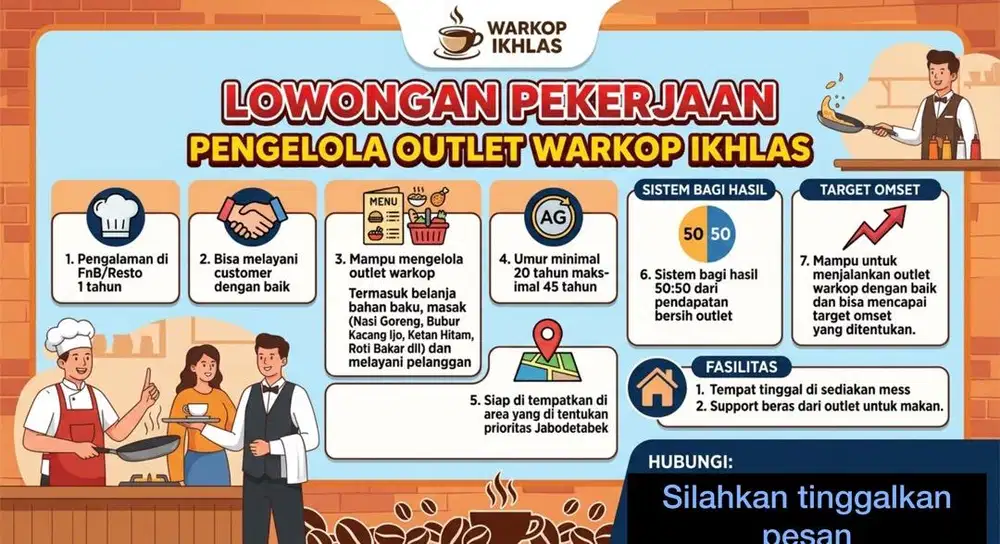 LOWONGAN PEKERJAAN PENGELOLA WARKOP IKLAS