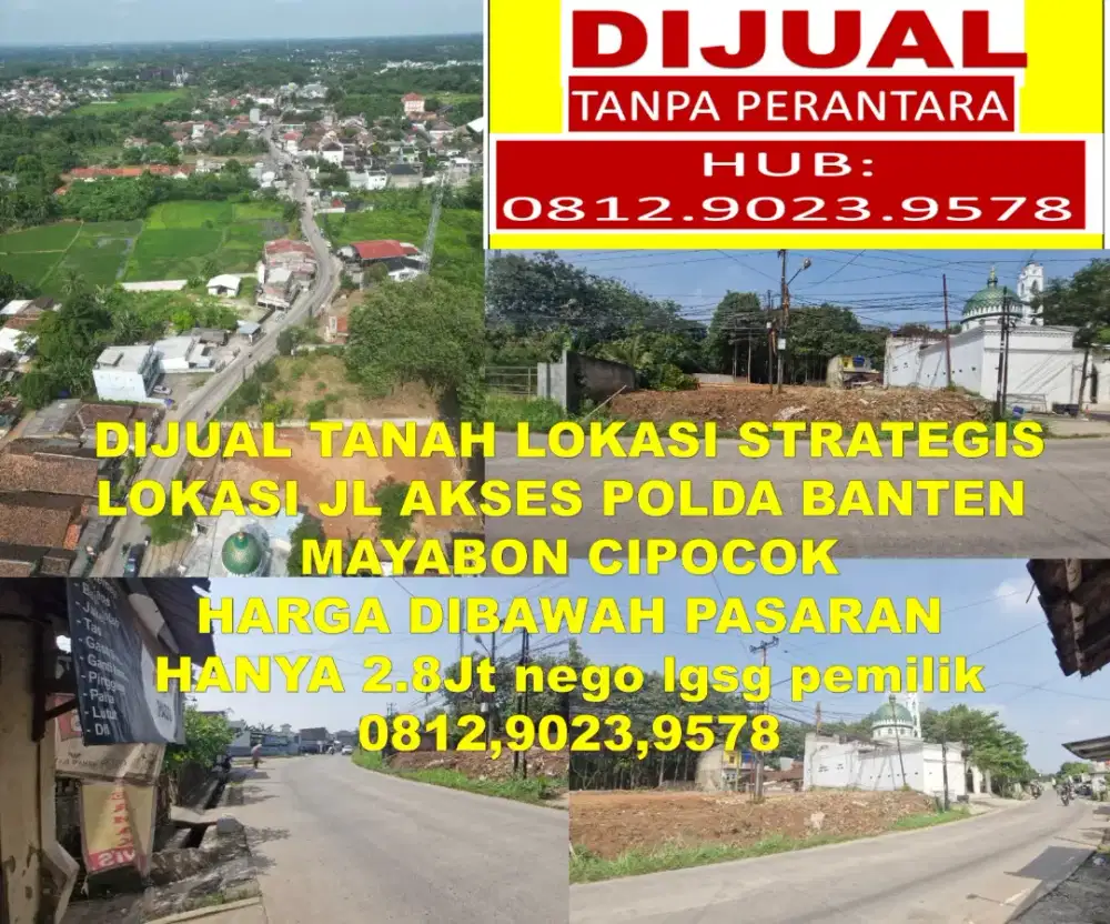 Dijual tanah strategis nempel jalan raya mayabon cipocok akses polda