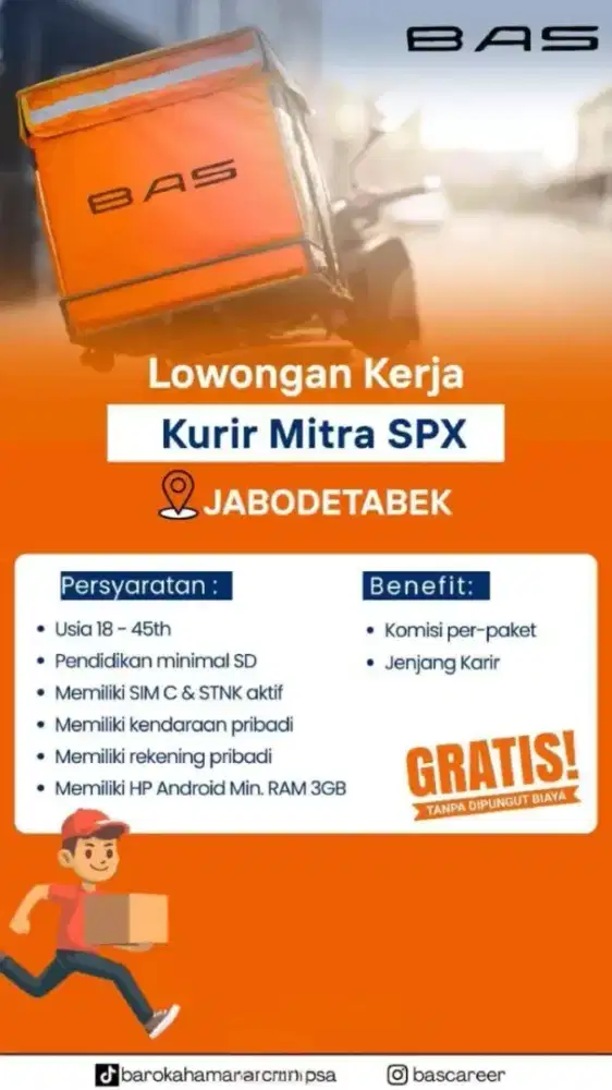 Lowongan pekerjaan kurir Mitra