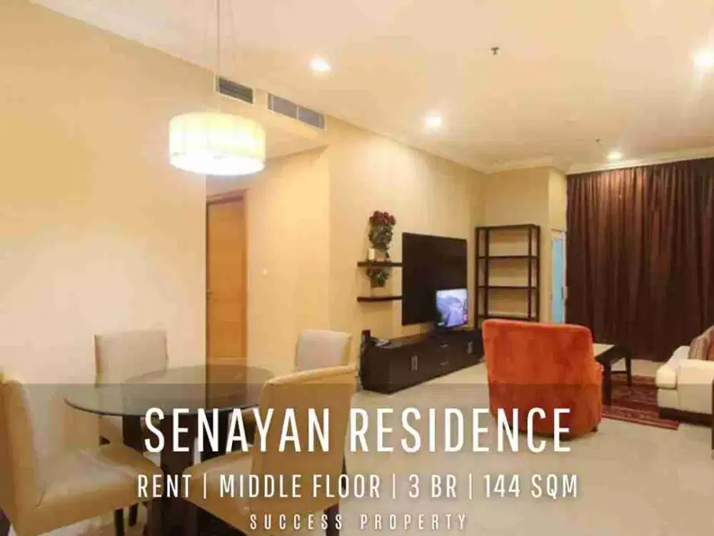For Rent! Senayan Residence Tower 3 Middle Floor with Golf & City View Move-in Ready