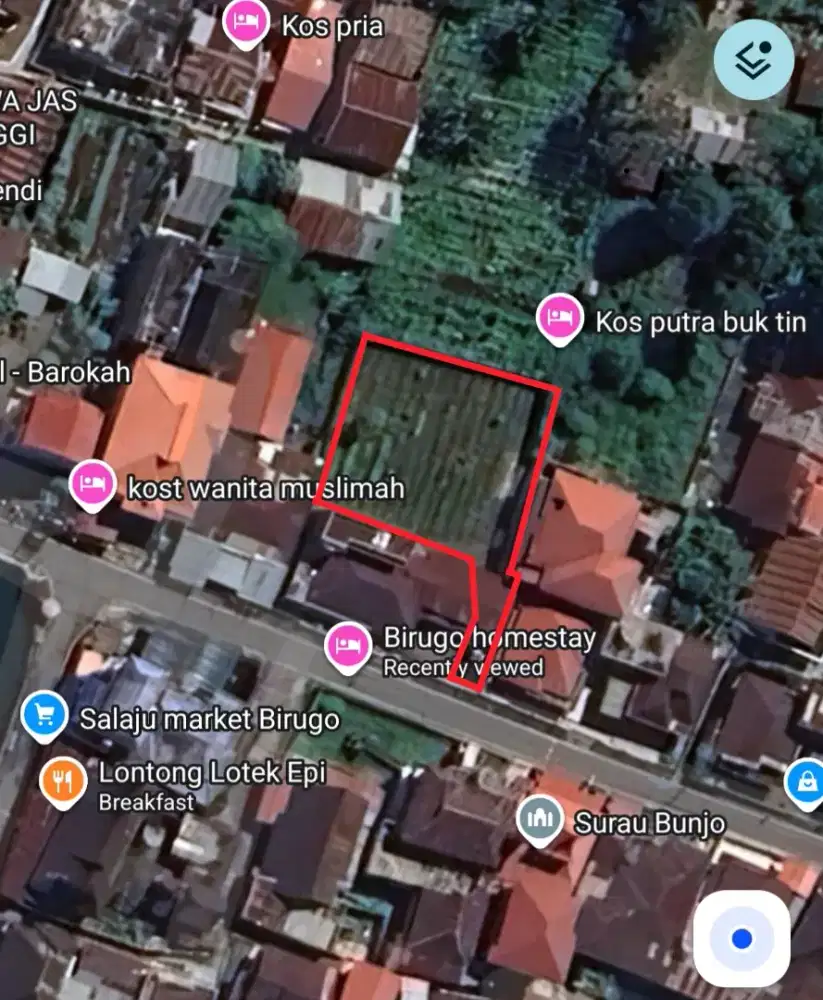 Dijual tanah di jalan Batang Masang, Birugo, Bukittinggi
