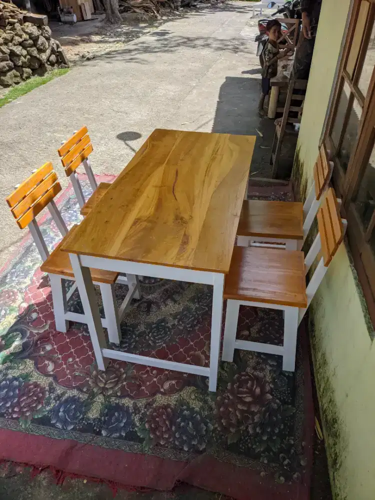 Meja kursi set kedai makan/meja kursi set warung makan