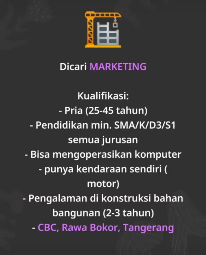 Marketing Bahan Bangunan
