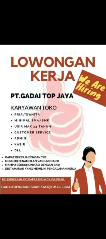 LOWONGAN KERJA GADAI TOP