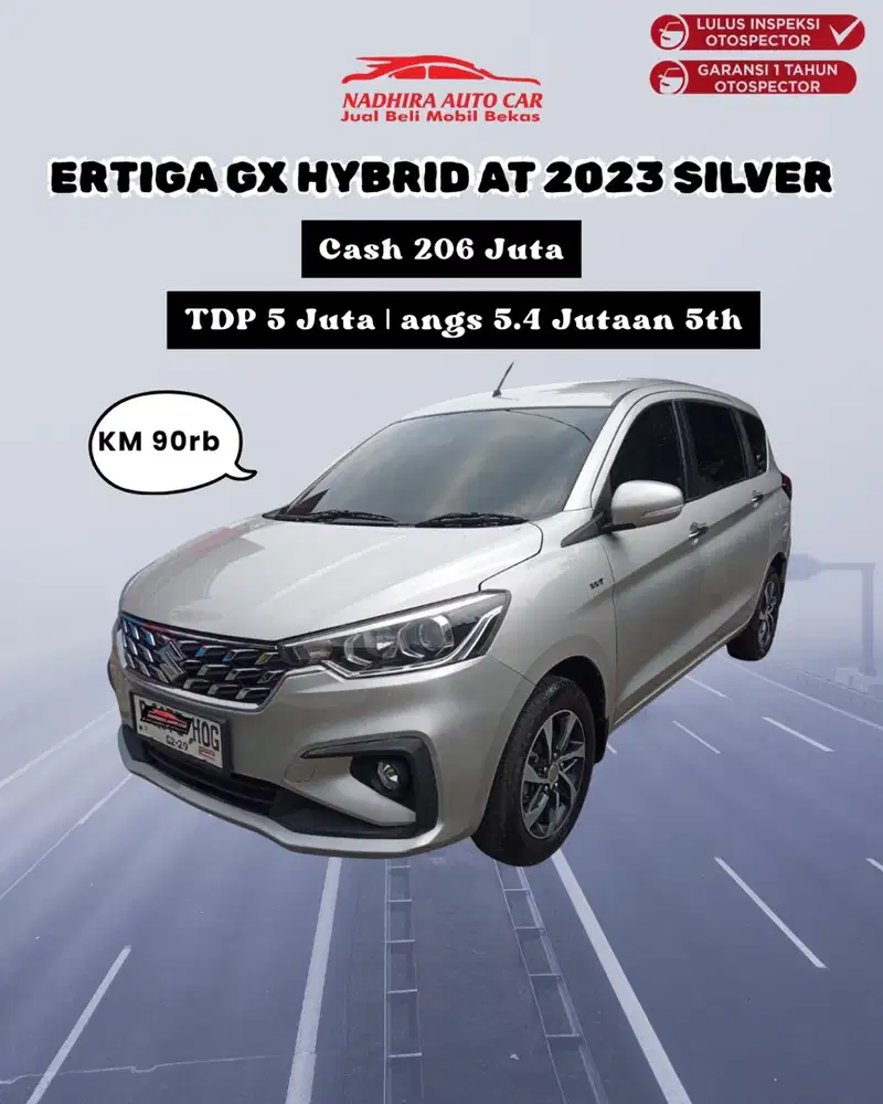 DP 5 Juta Ertiga GX Hybrid AT 2023 Silver