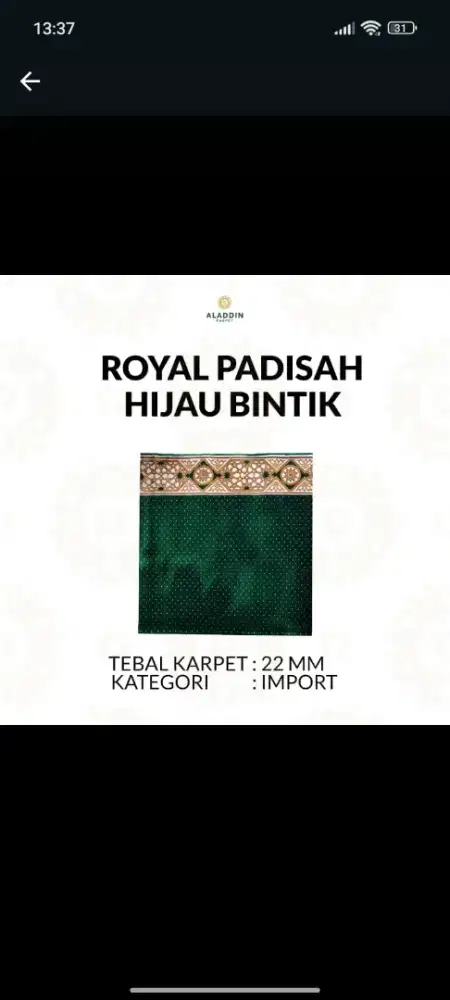 Type karpet royal padisah