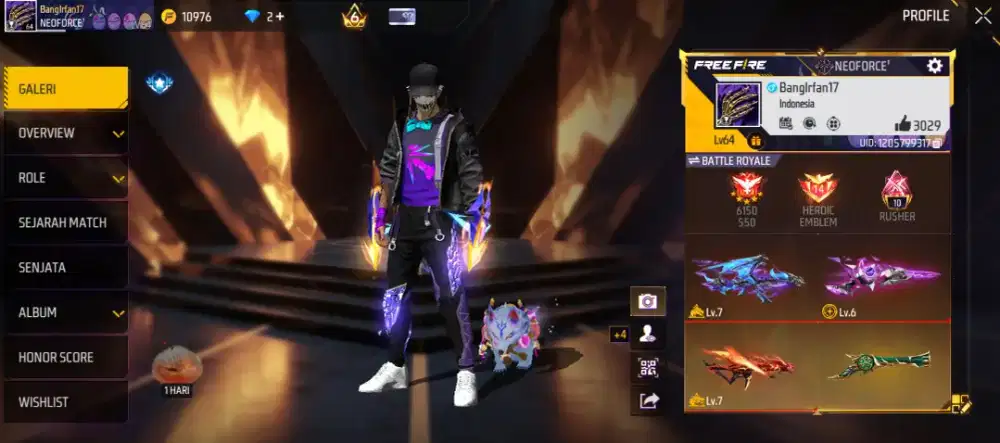 Akun free fire sultan