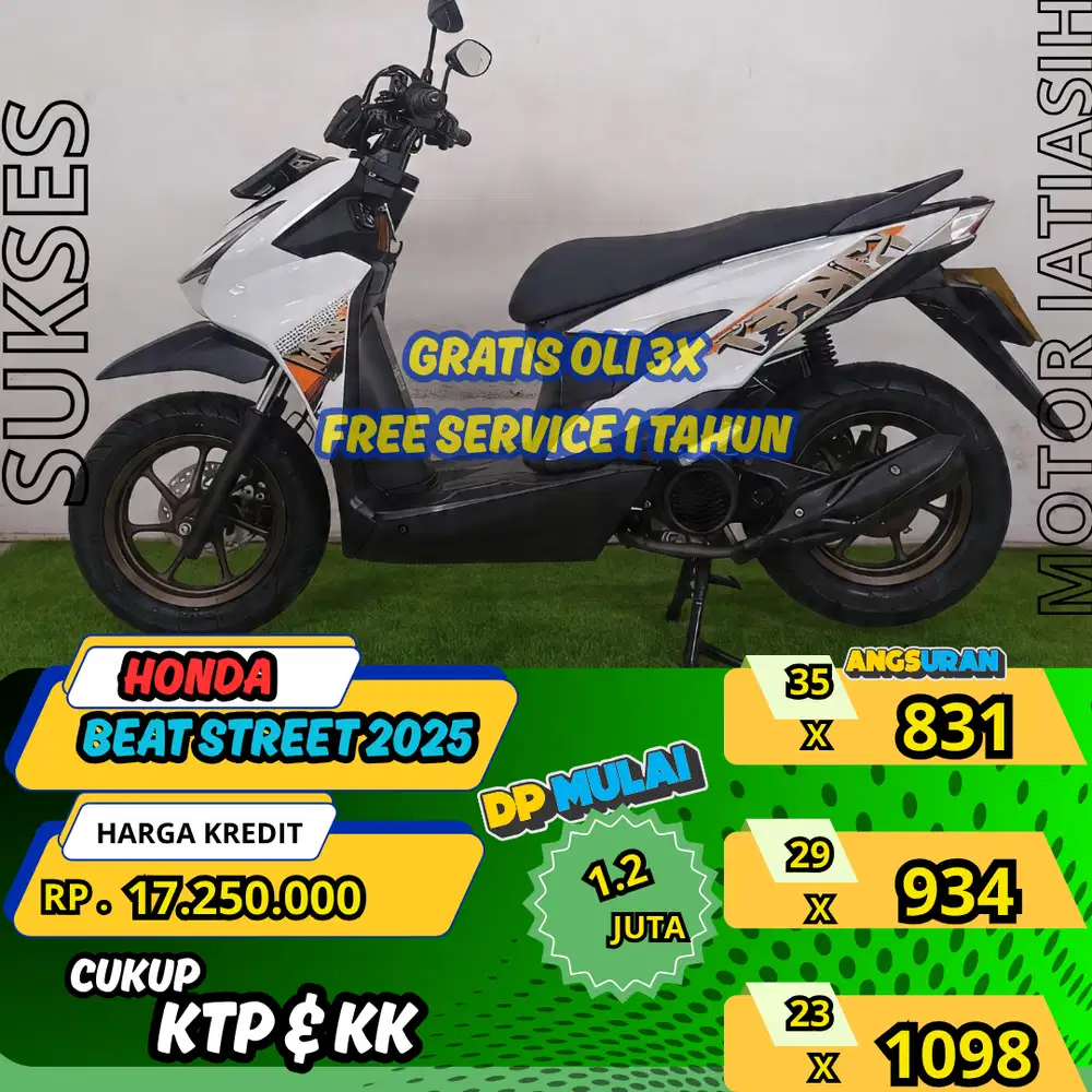 HONDA BEAT STREET 2025 ANGSURAN TERMURAH SYRT KTP&KK(SUKSESMOTOR)