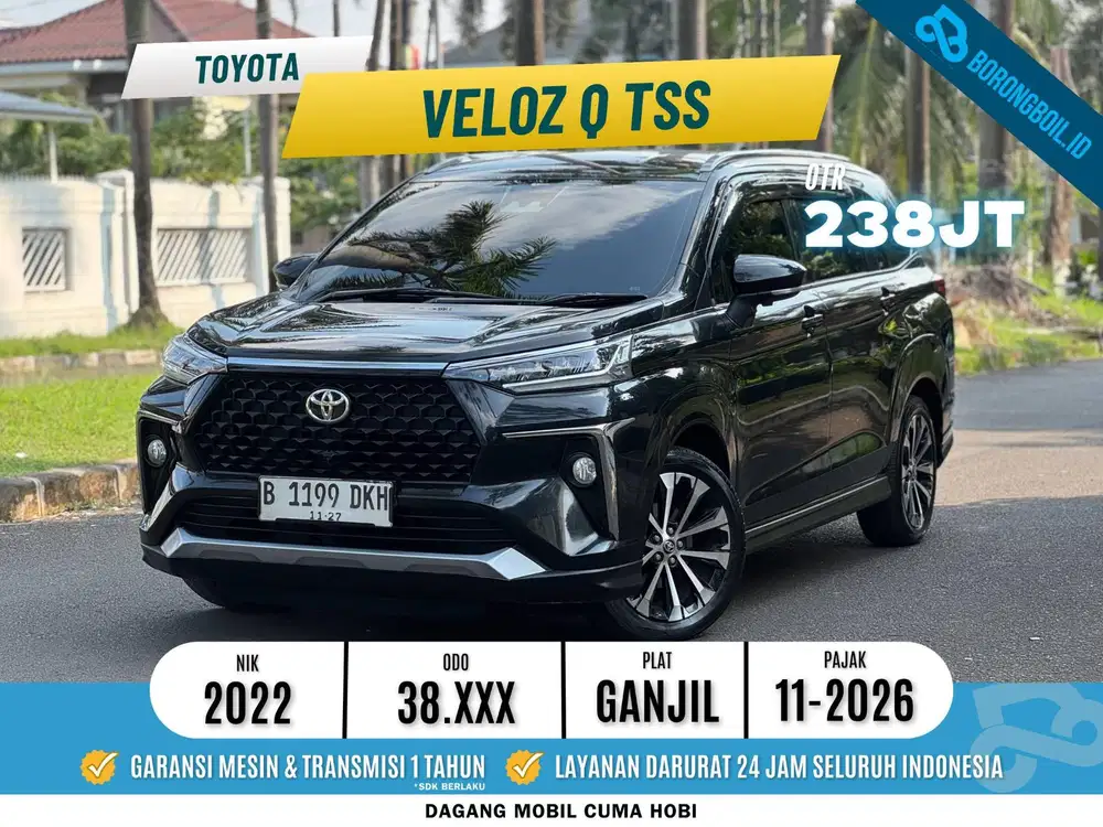 Tangan Pertama!!! Toyota Avanza Veloz 1.5 Q TSS At 2022 Hitam