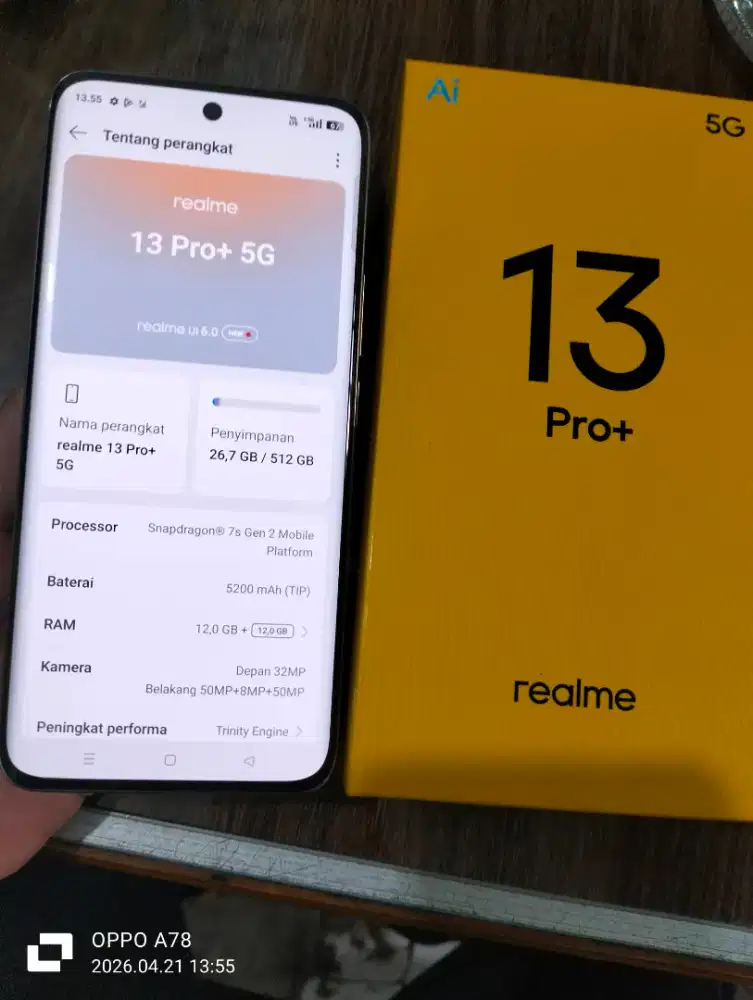 Realme 13pro+ ram 12+12/512 lengkap