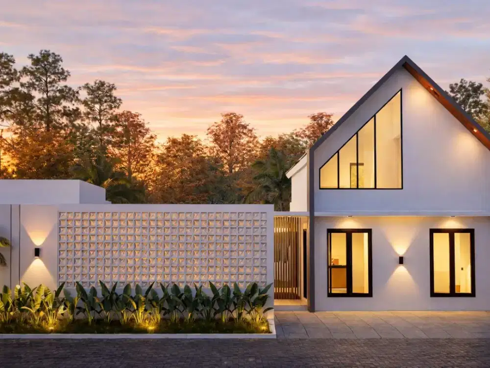 RUMAH VILLA SLEMAN DALAM CLUSTER DESAIN MODERN FASILITAS LENGKAP