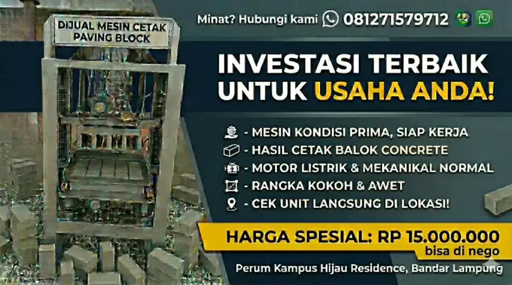 DIJUAL MESIN CETAK PAVING BLOCK - SIAP PAKAI