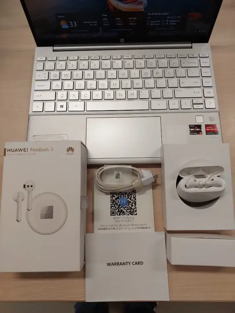 Huawei Freebuds 3 White Ceramic Premium TWS Headset ex Garansi Resmi