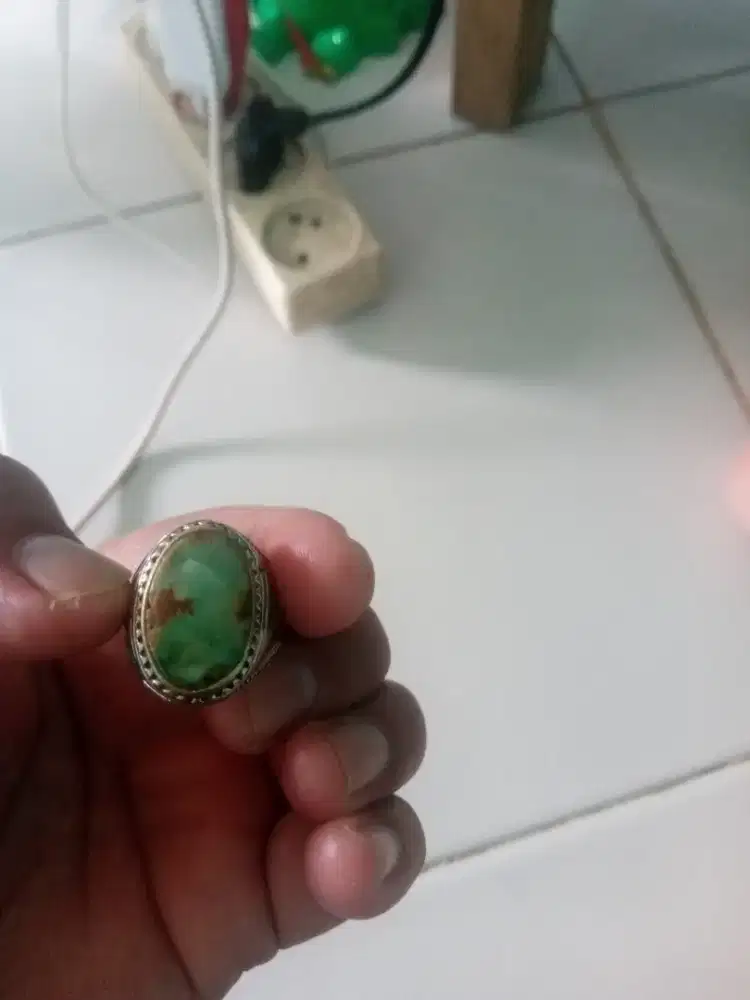 Cincin alpaka batu pirus persia