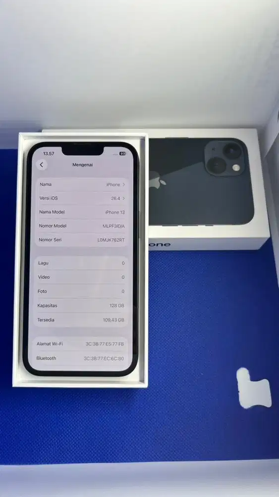 iPhone 13 128gb ibox midnight bh 85 garansi on 26 May 2026