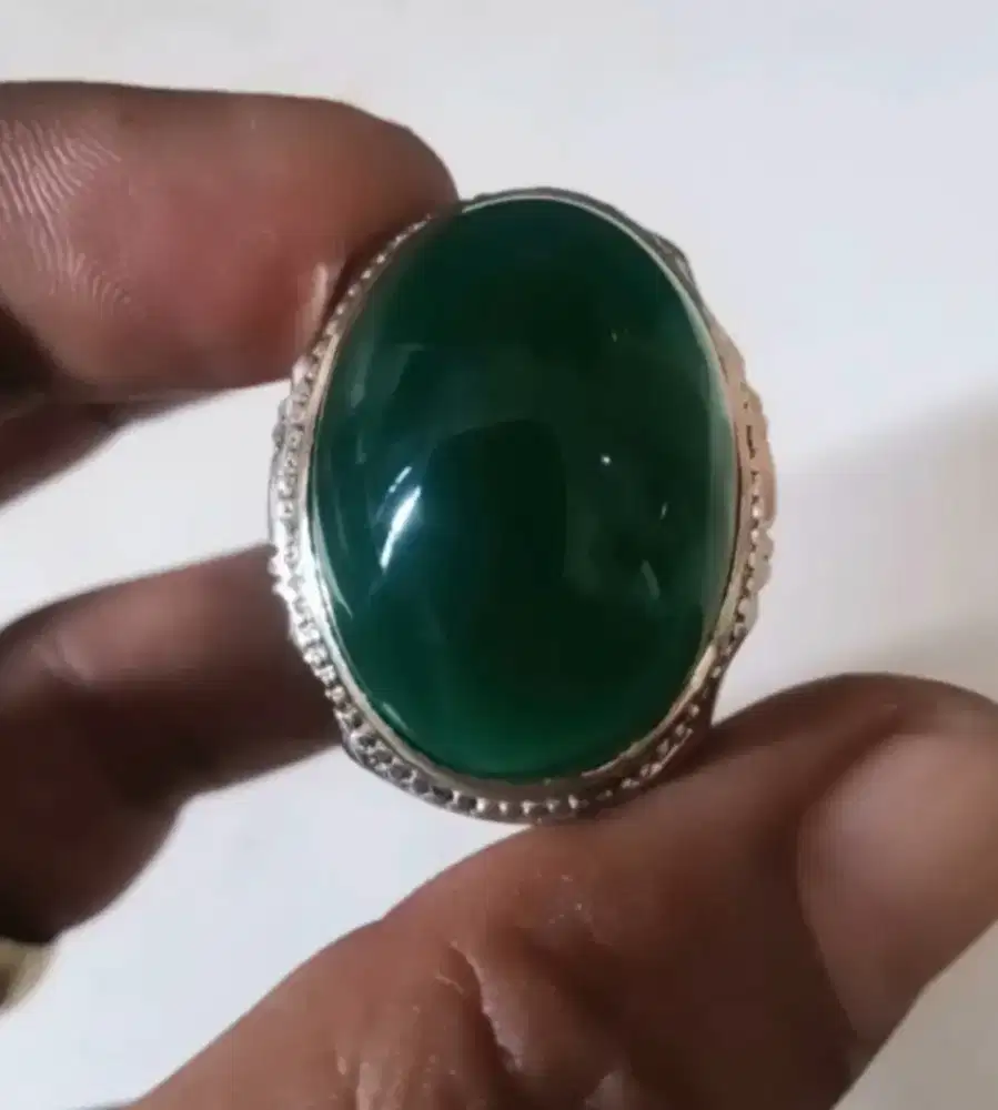 Batu cincin akik ijo botol natural chalsedoy