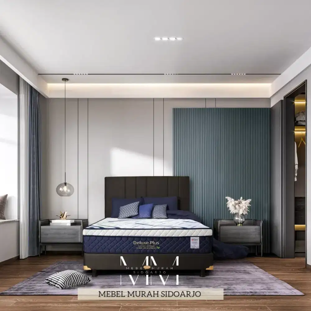 Kasur spring bed central deluxe plushtop plus 120x200 matrass pocket