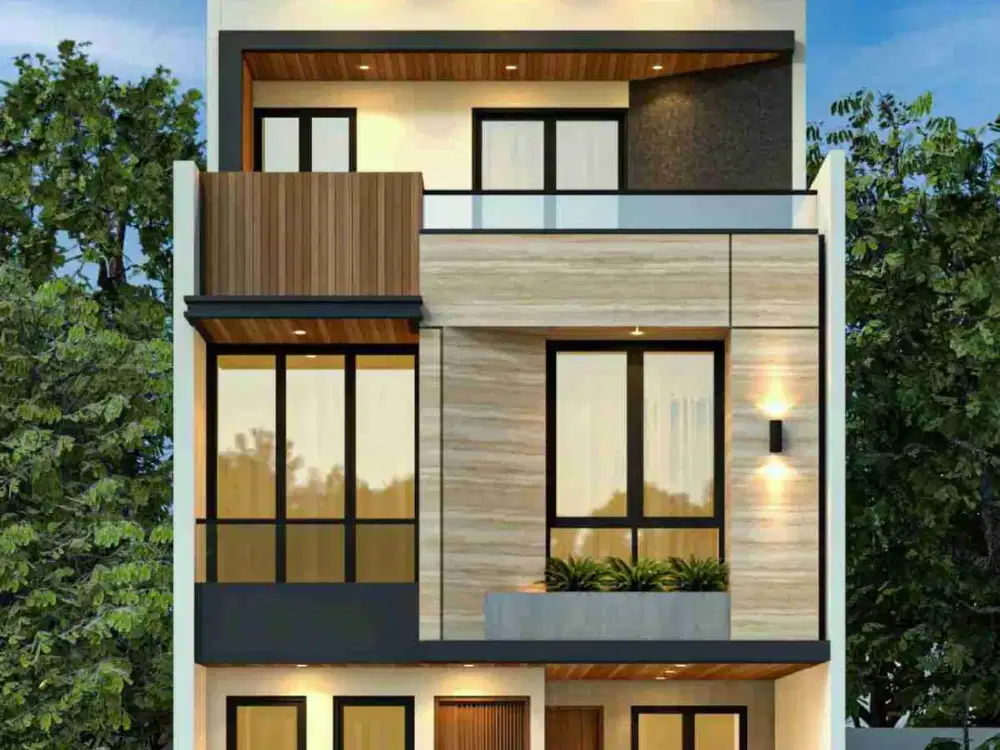 Kluster Rumah Baru 3 Lantai kontemporer Di Pinggir Jalan Utama Di Jagakarsa Jakarta Selatan