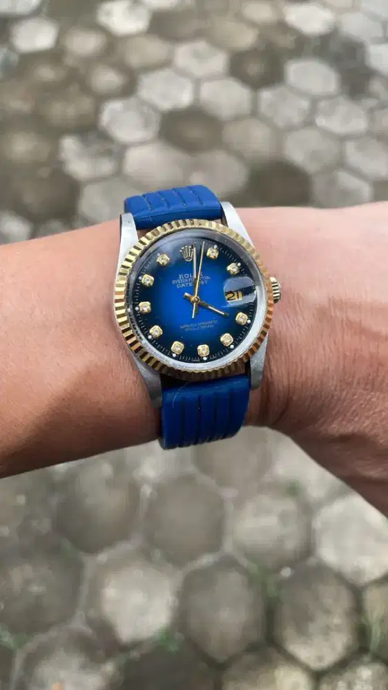 Rolex datejust 36 blue onyx diamond dial premium rare swiss movement