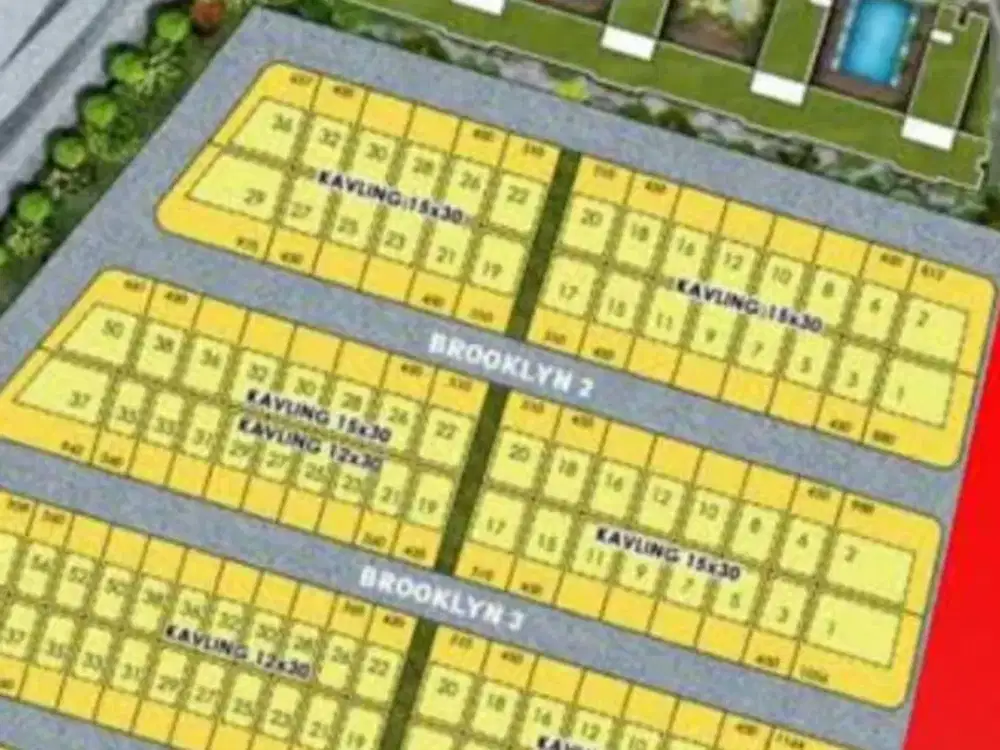 Kavling murah di Brooklyn, Pik 2, Uk 15x30m,Harga:22 jt/m nego
