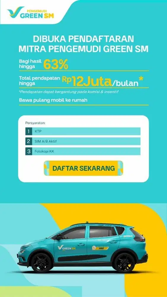 Lowongan Supir Taksi Listrik GreenSM