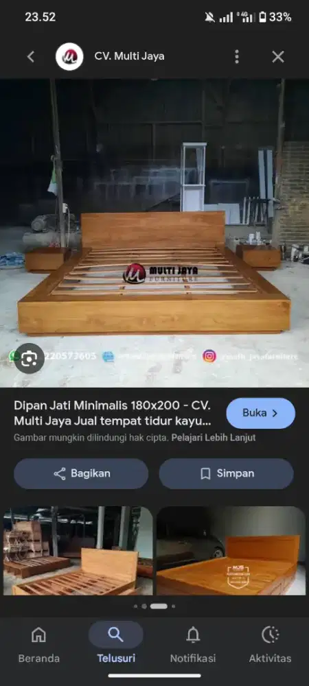 Dipan kayu size 200 x 200