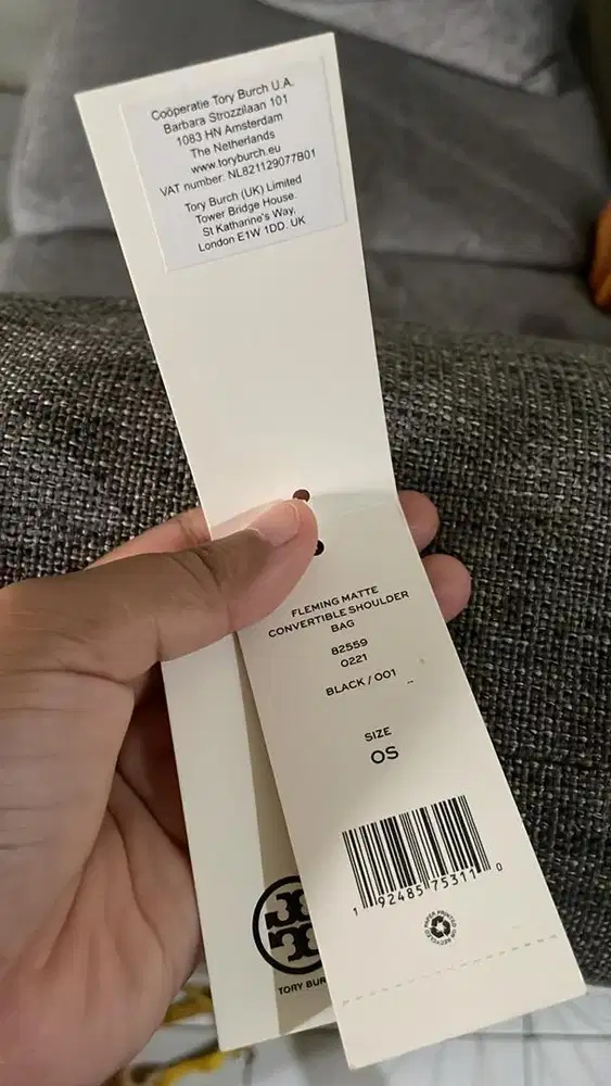 Tory Burch Fleming matte convertible shoulder bag all black (Preloved)