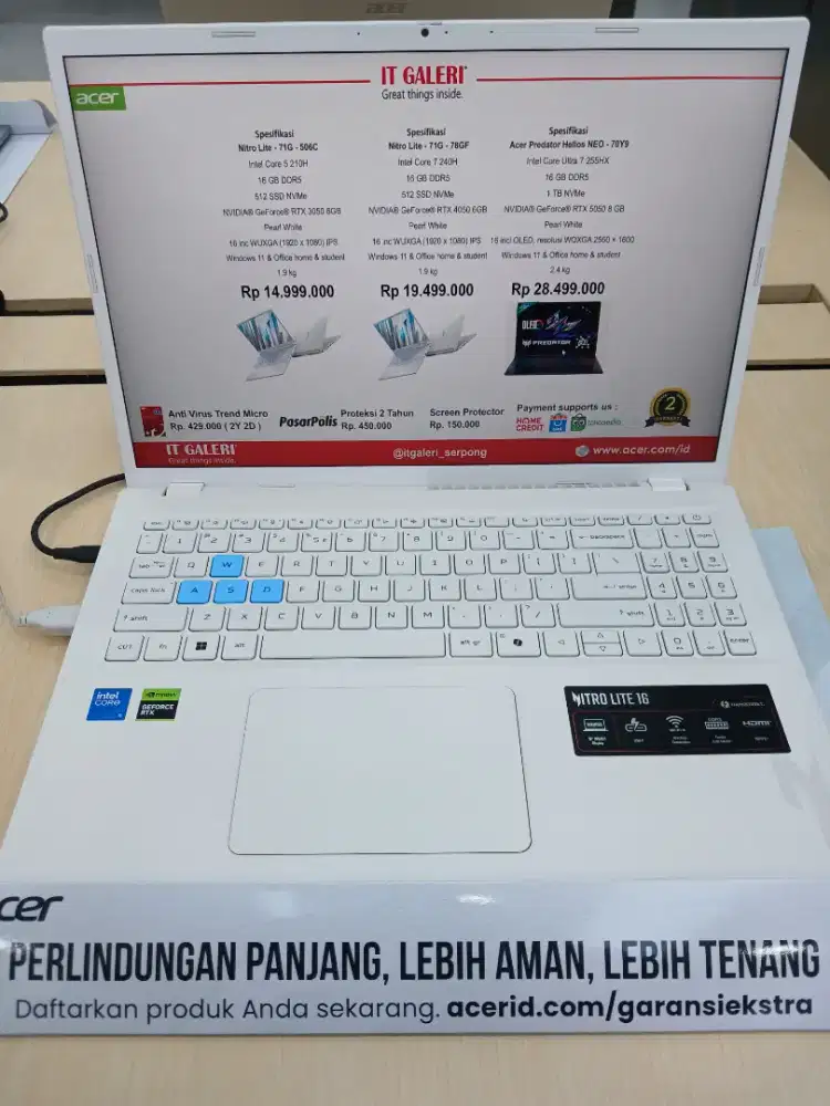 JUAL LAPTOP ACER NITRO LITE V16 71G 505C