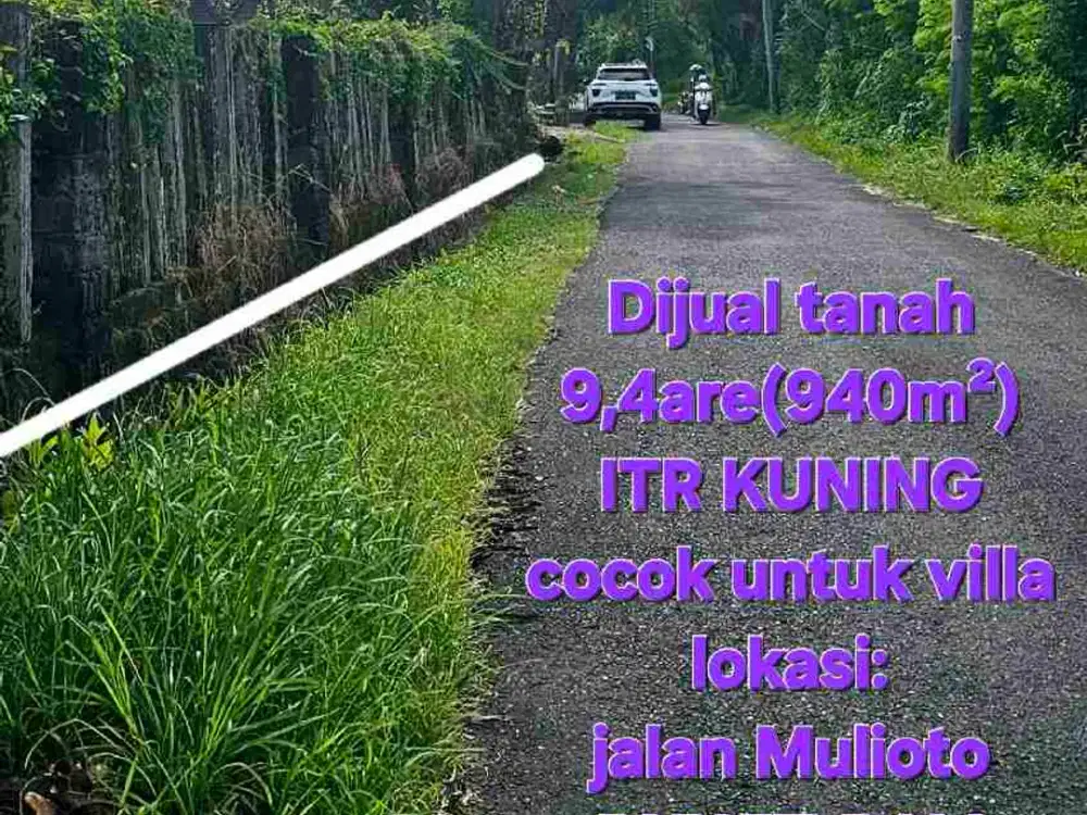 Jual Tanah 9,4are kawasan Pariwisata di Buwit area Tanahlot, Kedungu Tabanan Bali