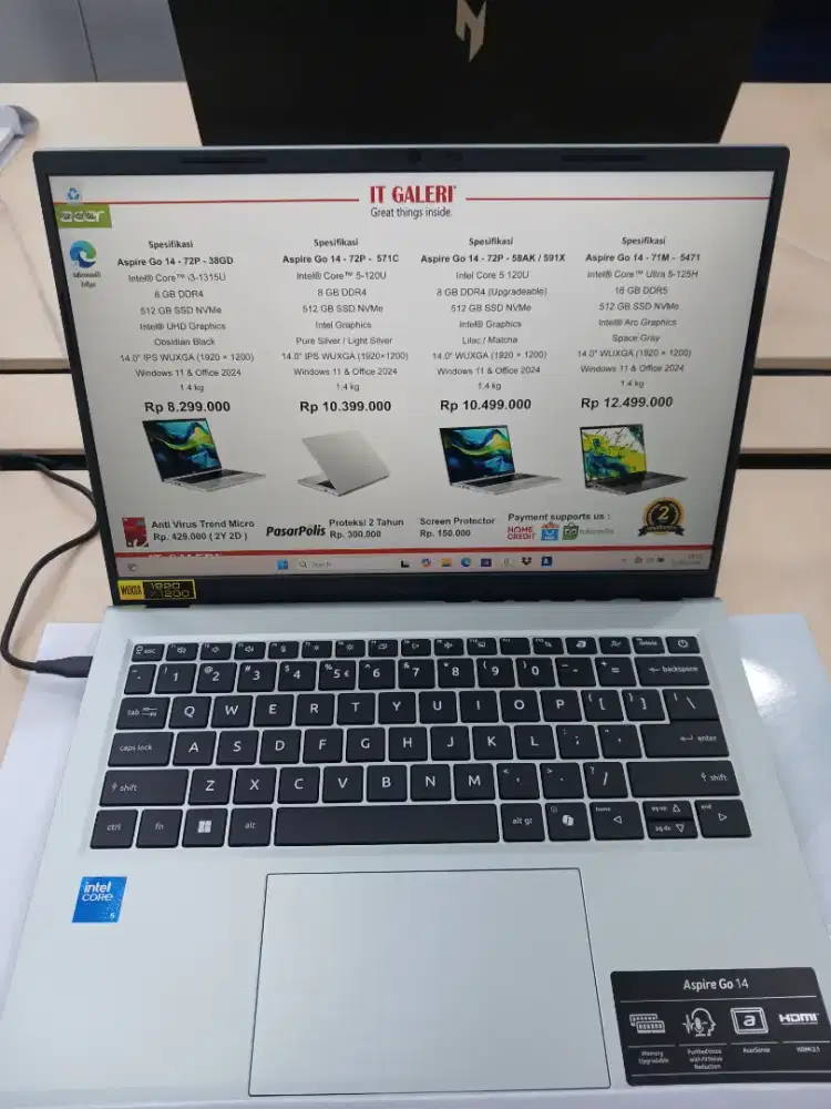 JUAL LAPTOP ACER GO 14 72P 591X