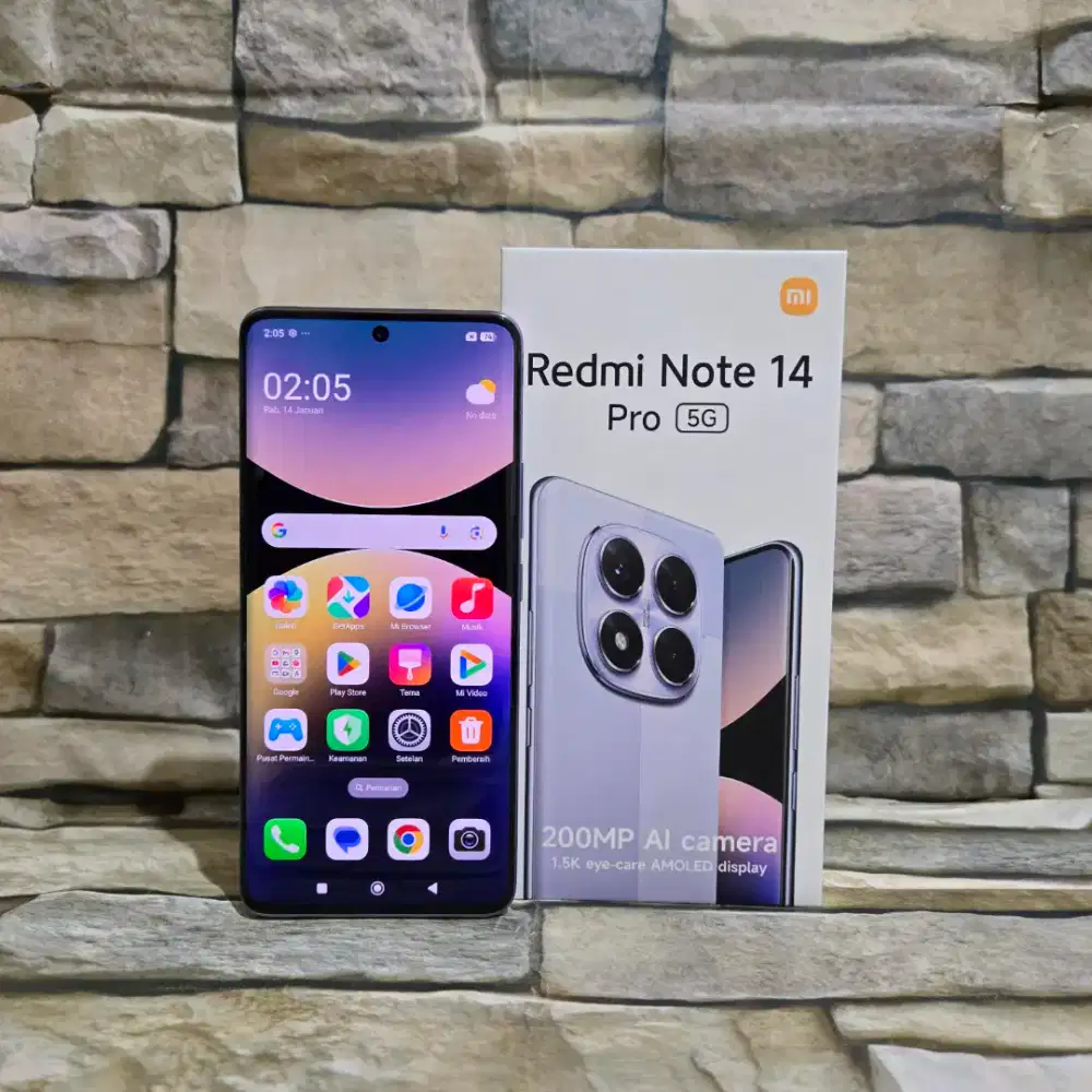 Xiaomi Redmi Note 14 Pro 5G 12/512 Ungu Fullset Segel Normal Mulus 98%