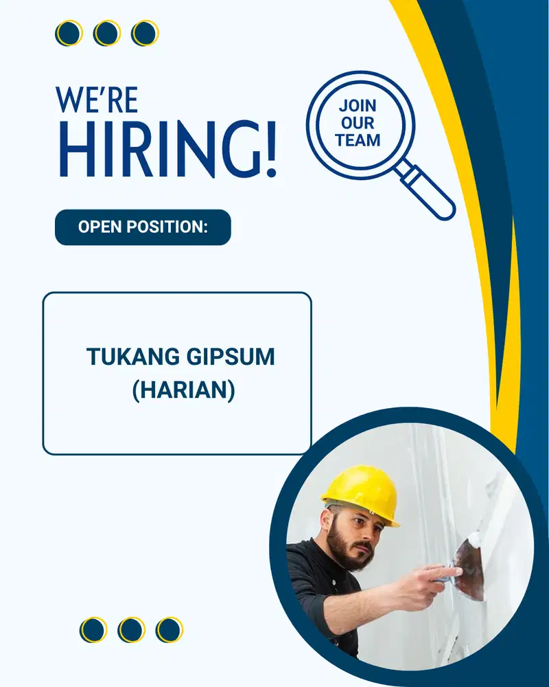 DIBUTUHKAN TUKANG GYPSUM HARIAN