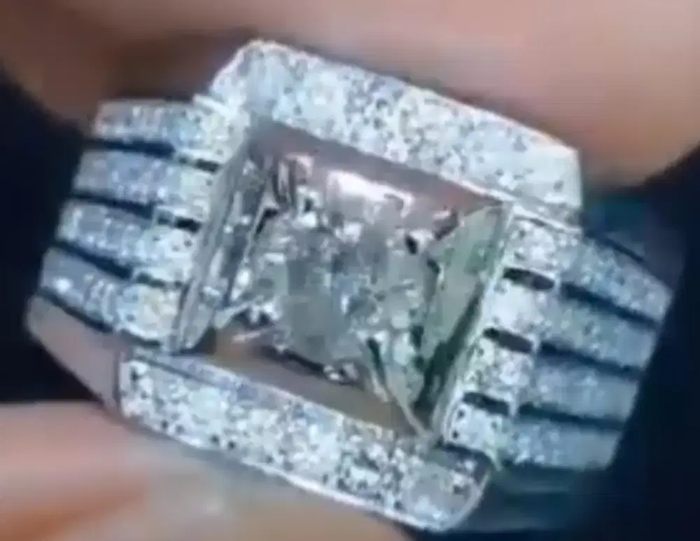 Cincin paladium Natural berlian bermemo