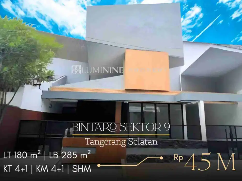 DIJUAL RUMAH BRAND NEW MODEL MINIMALIS DI BINTARO SEKTOR 9, TANGSEL