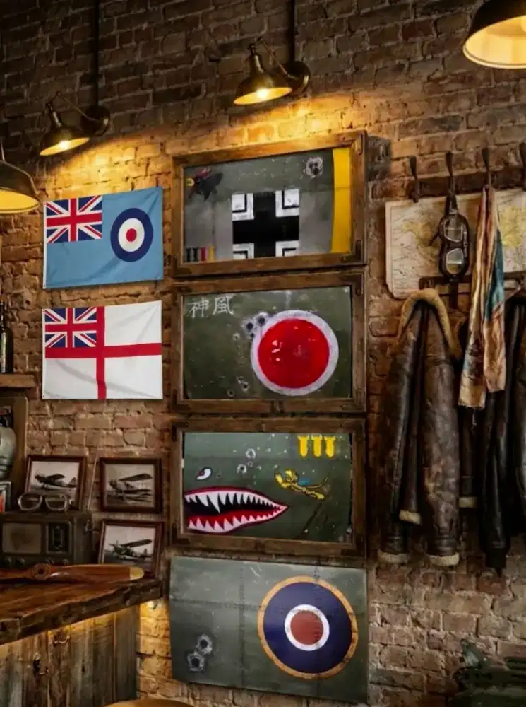 Koleksi bendera Inggris British royal airforce dan navy  vintage antik
