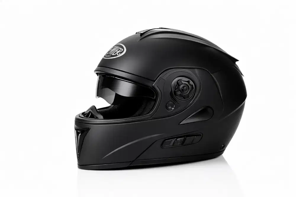 Helm Full Face Premier Matte Black Size L – Minimalis Premium, Nyaman