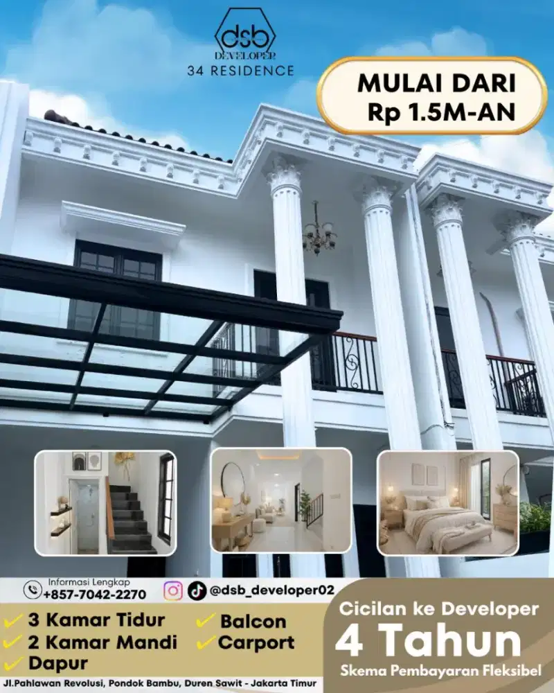 Tersedia 5 Unit lagi Rumah mewah di Jl Pahlawan Revolusi Pondok bambu