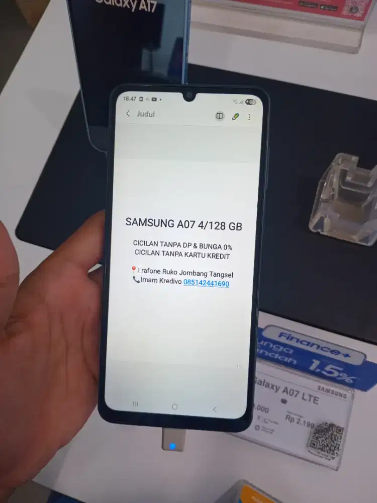 SAMSUNG A07 4/128 GB Cicilan Tanpa DP