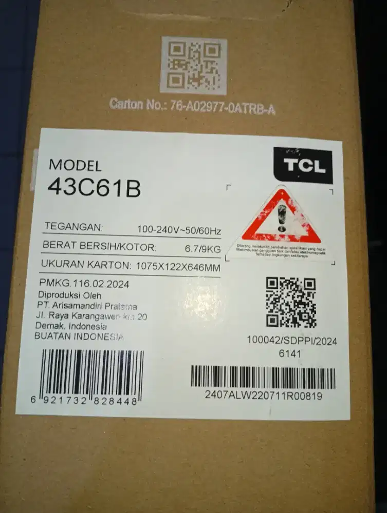 TCL Google TV 43C61B QLED 4K UHD