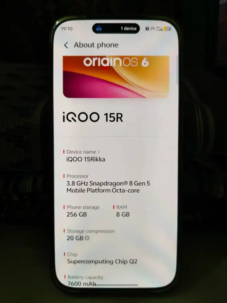 iQOO 15R 8/256 Carbon Black