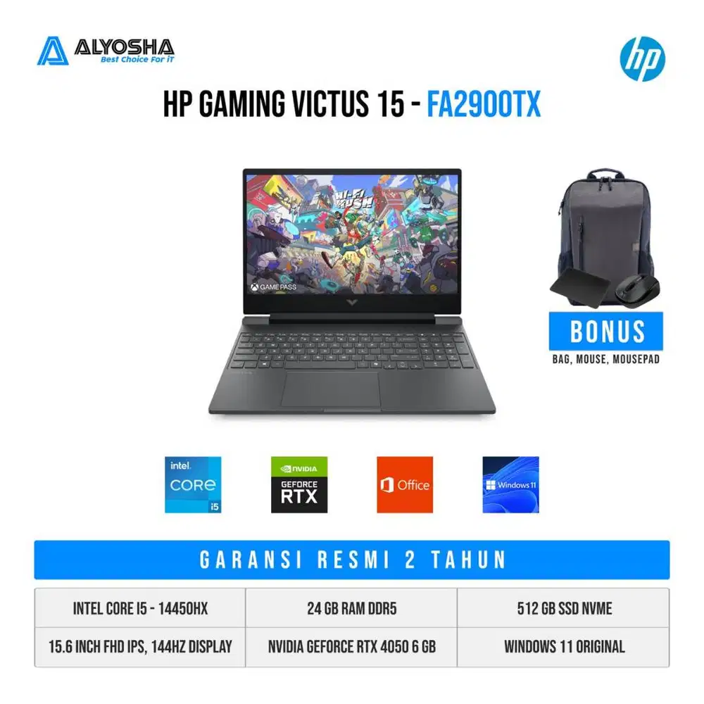 Laptop Gamming HP Victus GAMING 15-FA2900TX Intel Core i5-14450HX 24GB