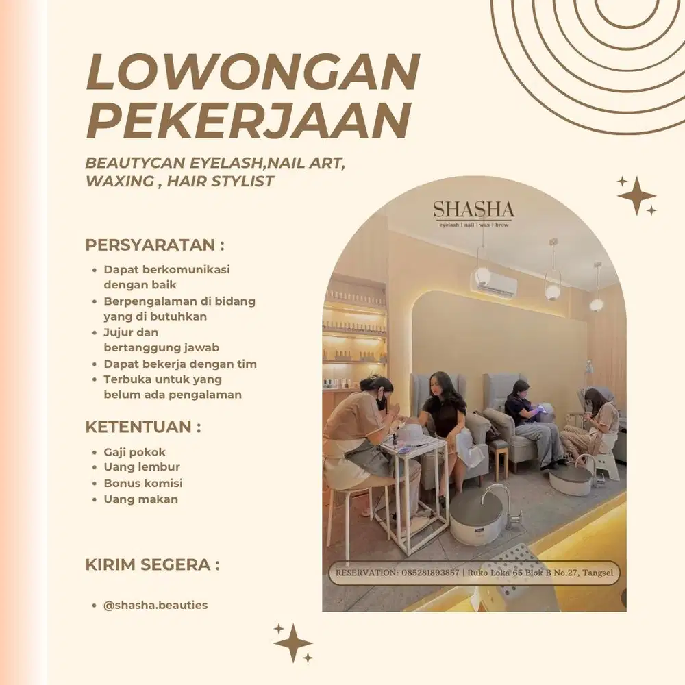 Lowongan kerja eyelash, nail, waxing