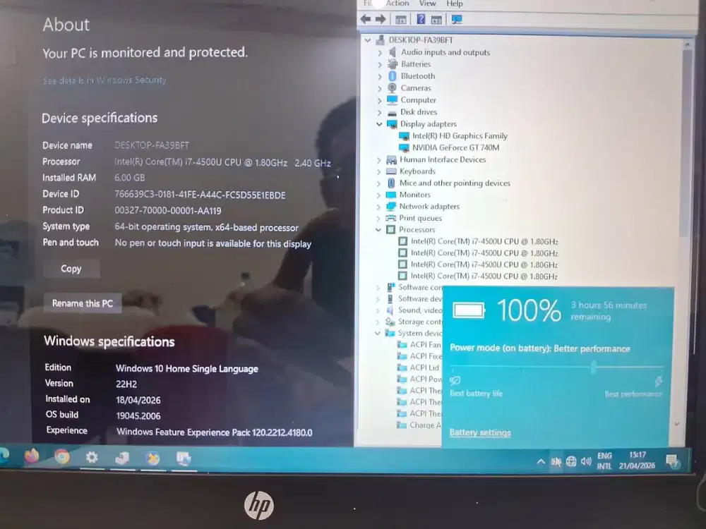 HP Envy 14 Core i7 256/1TB Dual VGA Render NVidia Laptop 14in Garansi