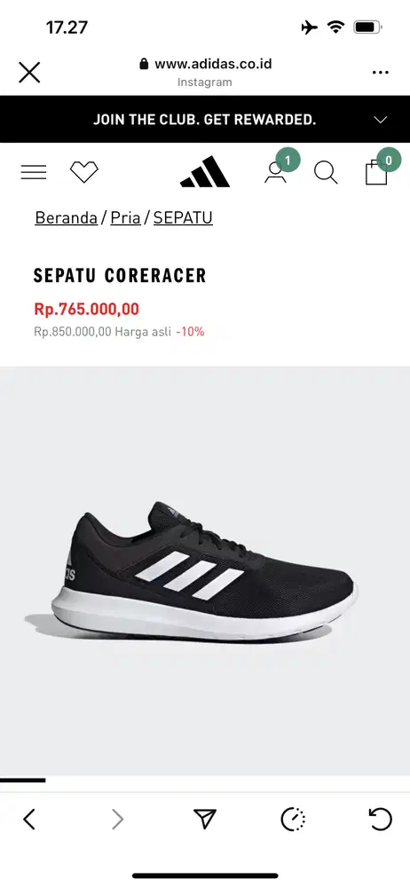 sepatu original adidas coreracer BARU