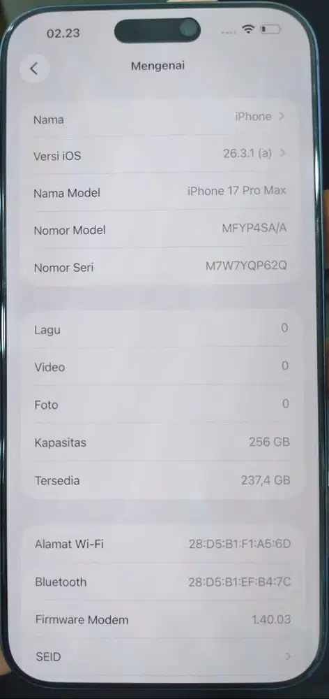 iphone 17 pro max 256 ibox fullset mulus no minus