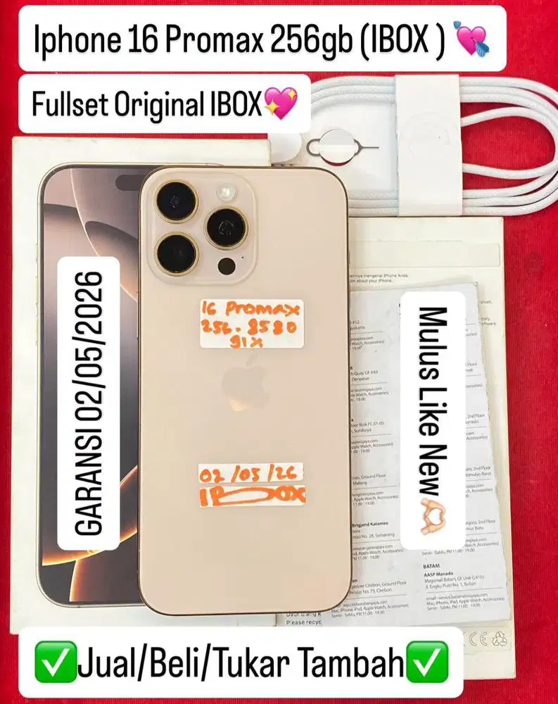 iphone 16 promax 256gb ibox fullset